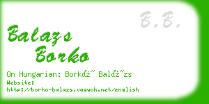 balazs borko business card